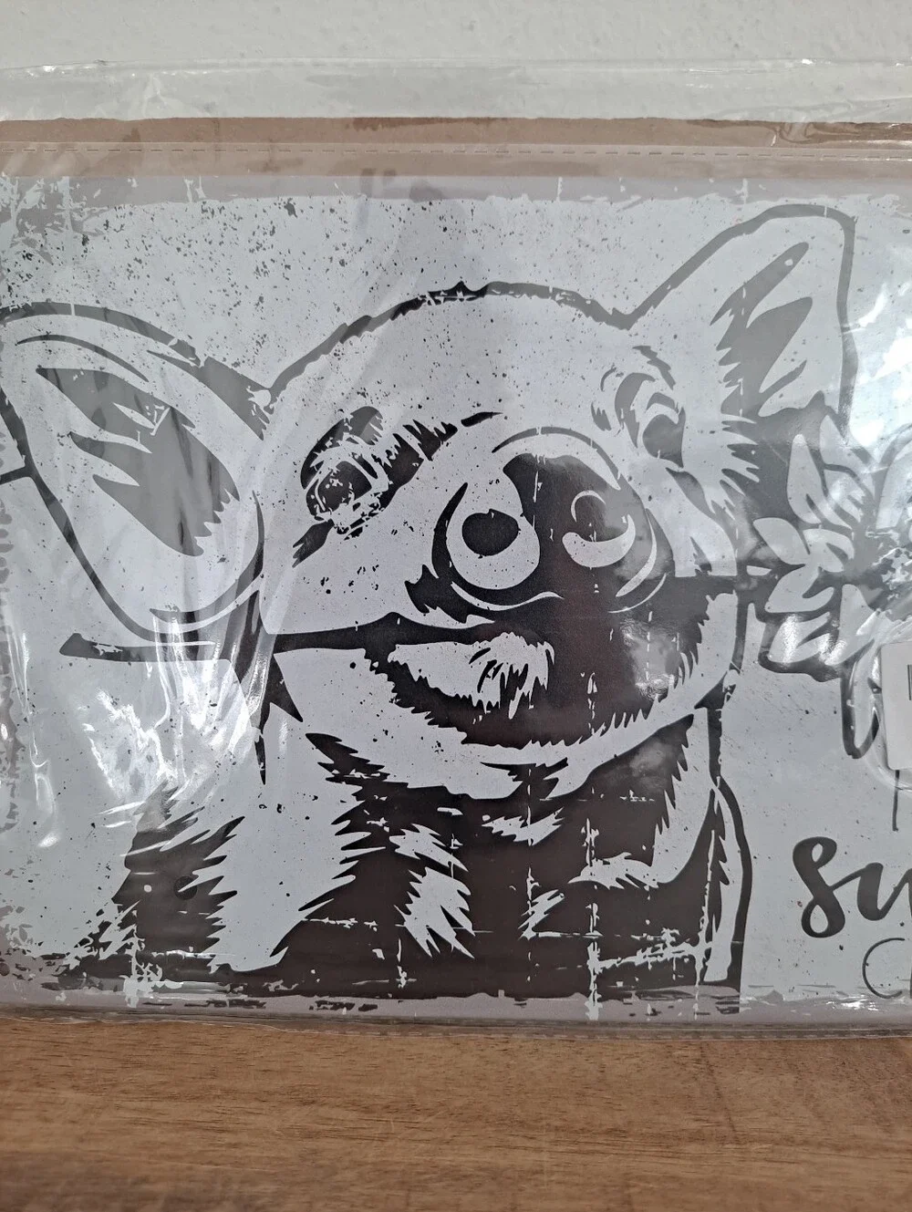 Sweet Pig Graphic Wall Art Print Black & White Tin Bathroom Sign Farm House